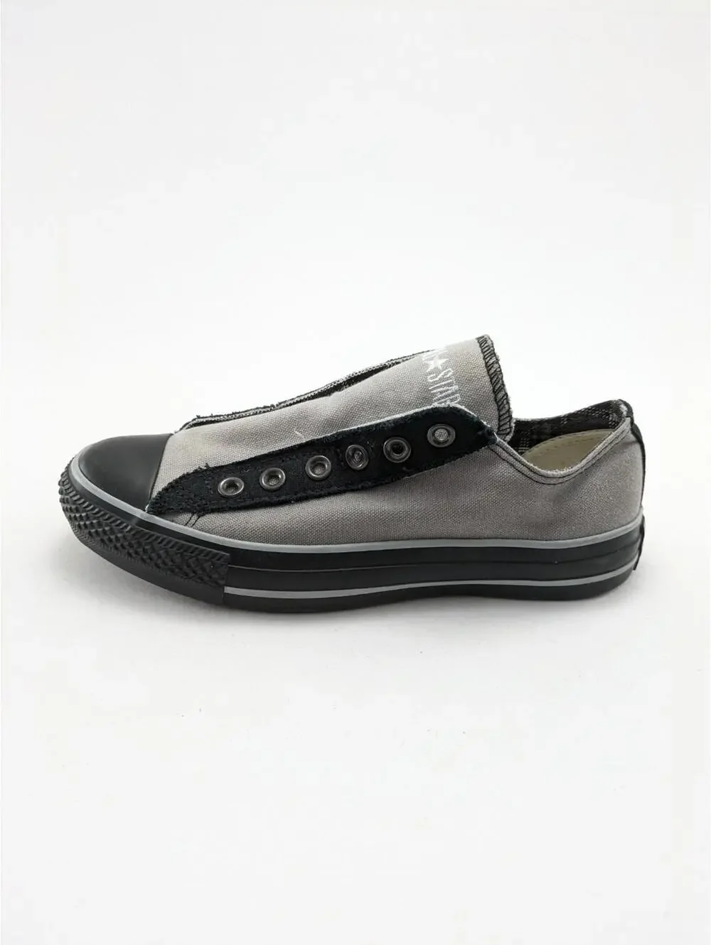 Womens Converse Chuck Taylor All Star Slip-On Grey Black‎ Shoes 135532C Size 7